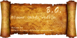 Blaser Oktávián névjegykártya